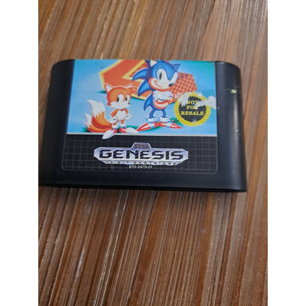 Sonic the Hedgehog 2 (Sega Genesis, 1992) Not for Resale, Game Cartridge